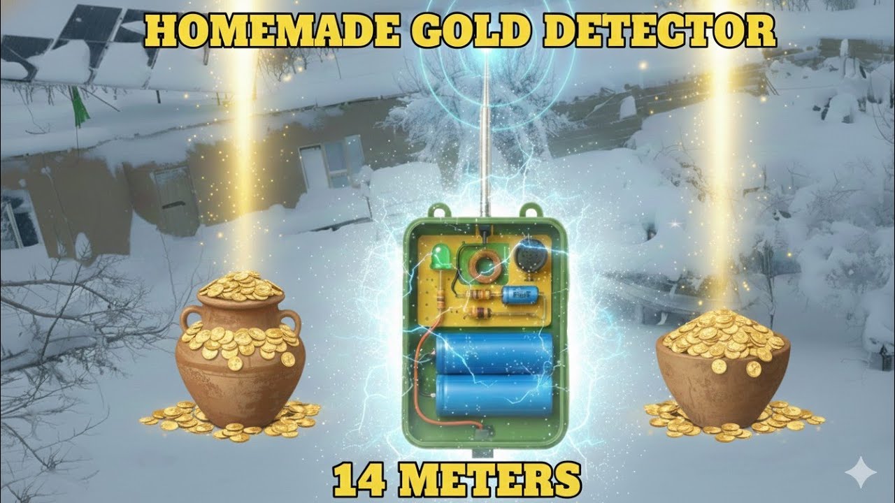 Homemade gold detector 14 meters...ساخت طلایاب ۱۴ متر