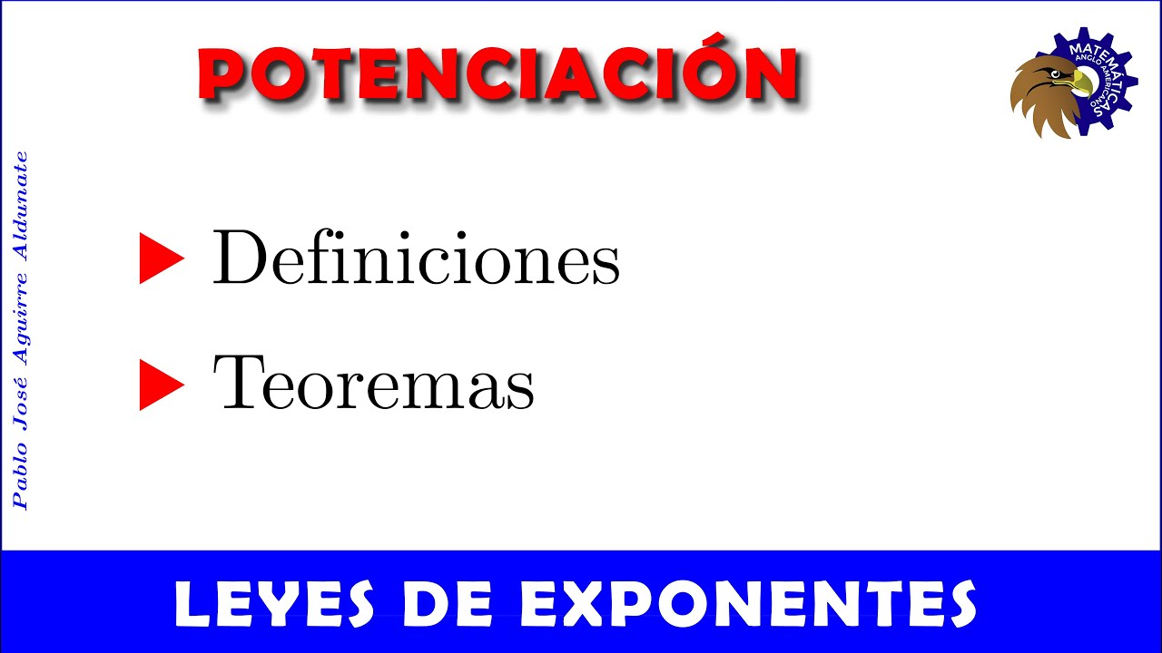 Leyes de exponentes (1 de 20: Teoría de la potenciación)