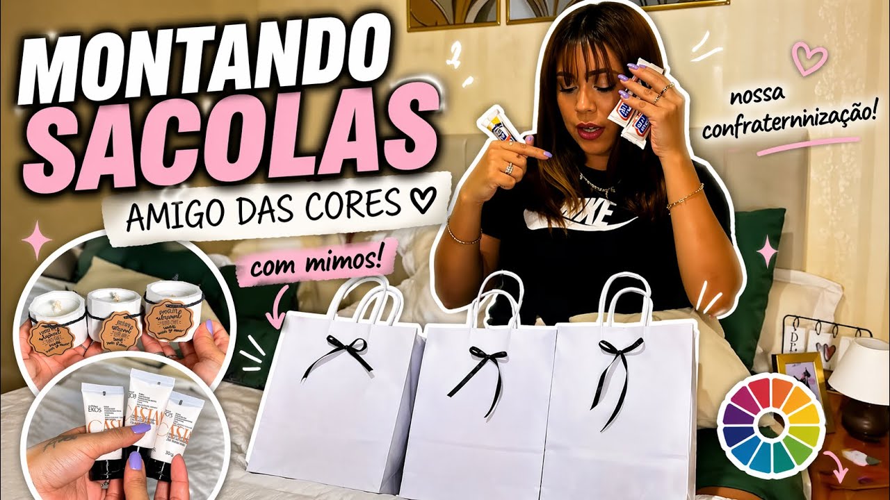 montando minha sacola BRANCA de “amigo das cores” 🤍✨ vem ver e pegar inspiração 