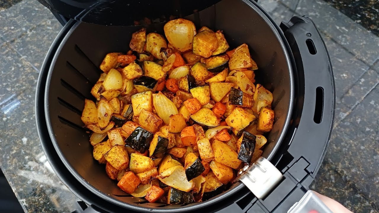 AGORA SÓ FAÇO LEGUMES ASSADOS ASSIM NA AIRFRYER | RECEITA FÁCIL, SAUDÁVEL E DELICIOSA PRO DIA A DIA 