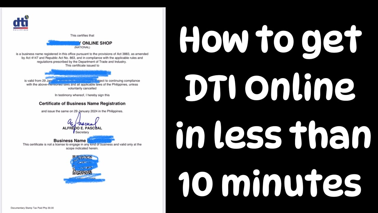 How to get DTI Certificate in less than 10 minutes via Gcash / BIR Business Registration