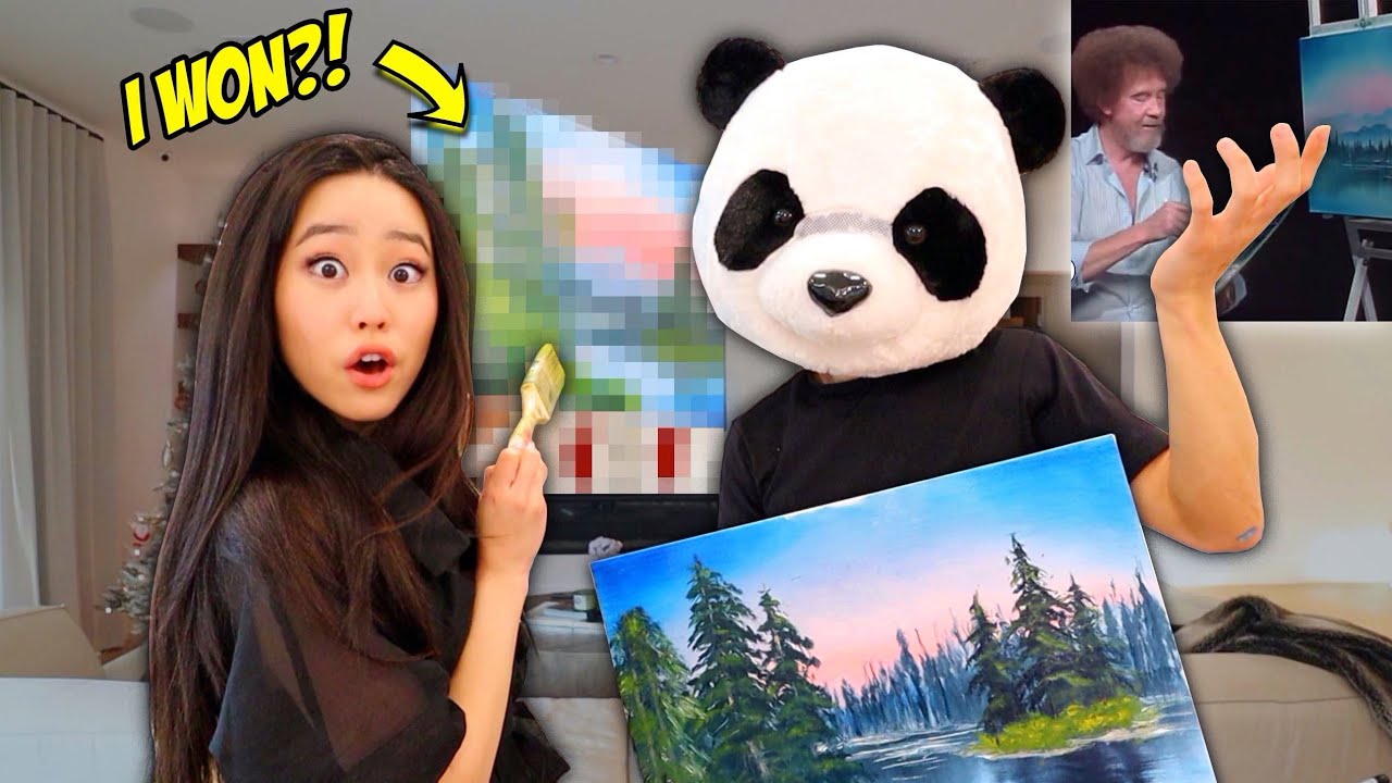 Following A Bob Ross Painting Tutorial *I FINALLY WON + HE MESSED UP