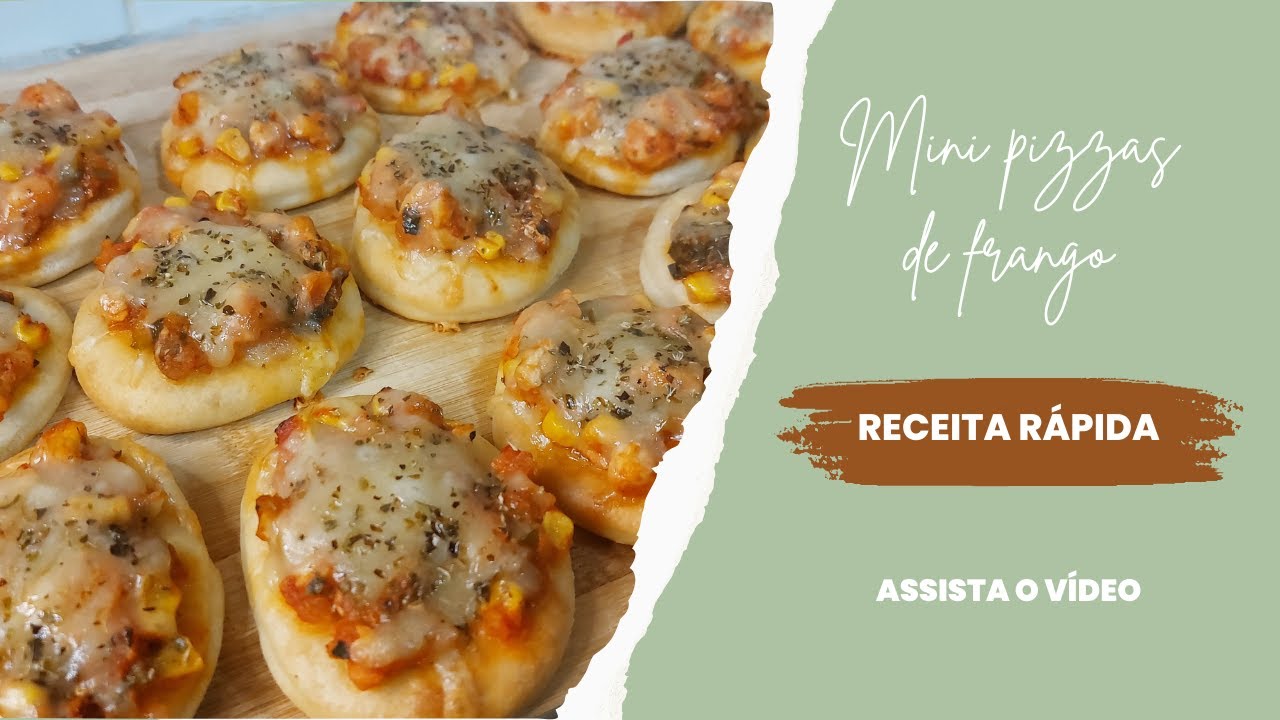 Mini Pizzas Caseiras de Frango – Lanche Rápido e Delicioso!