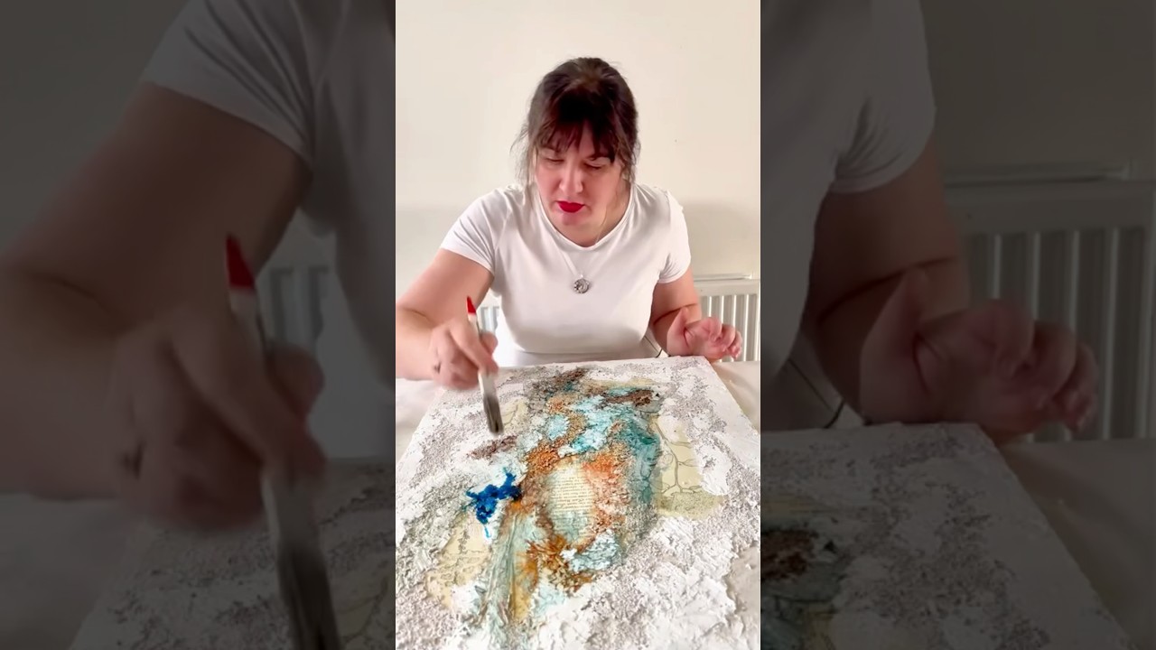 A Creative Woman Paints Beautiful Art at Home 