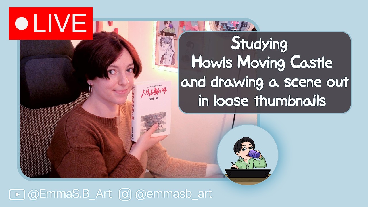 Studying Howls Moving Castle, Storyboarding practice session, problem solving camera shots