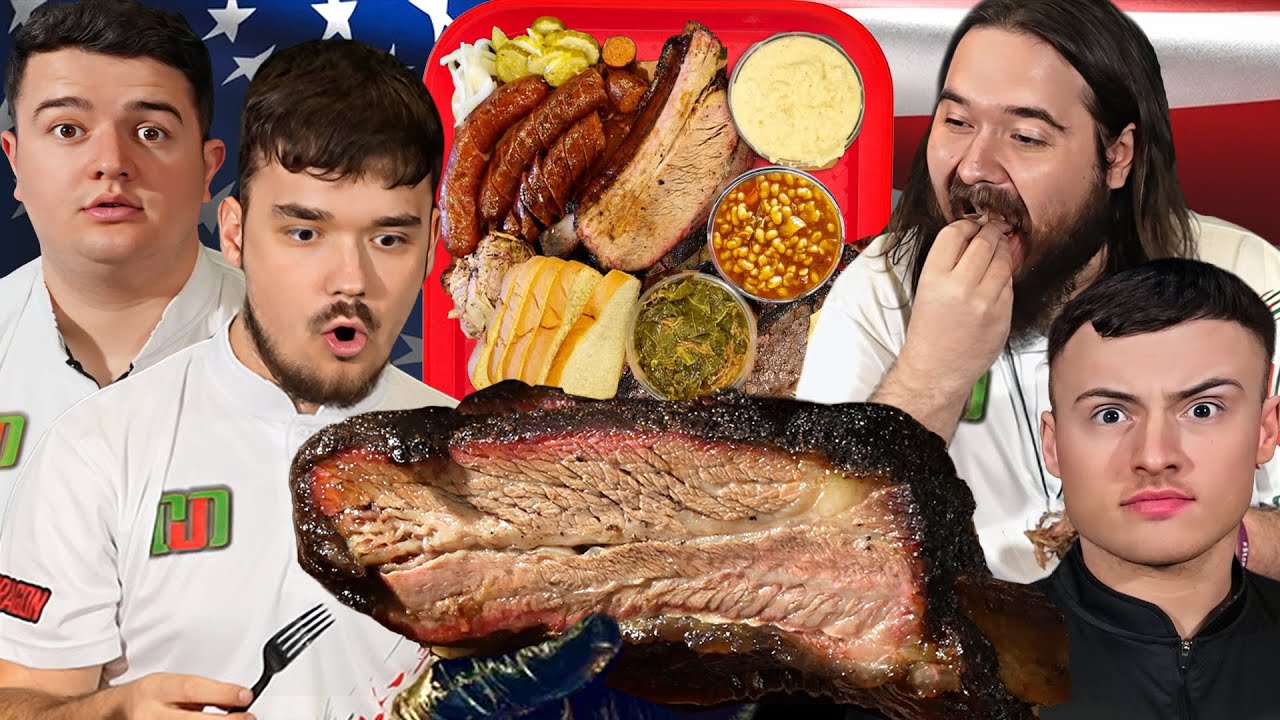 BULLHITTERS from the UK try AMERICAN BBQ for the FIRST time!