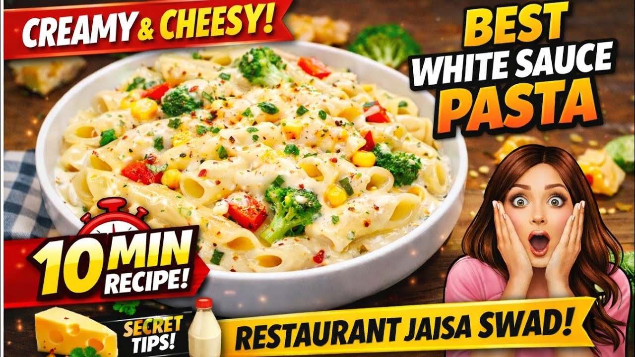 “Secret Trick: Perfect White Sauce Pasta in 10 Minutes”