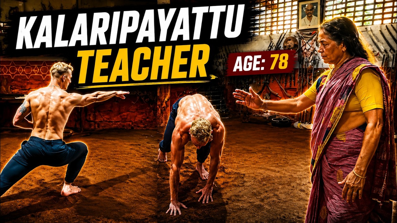 Learning Kalaripayattu from the OLDEST Indian female teacher (78 Years)
