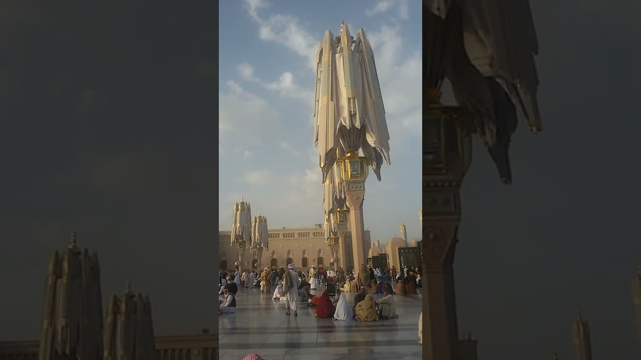 umrah memories ...folding of umbrellas ..