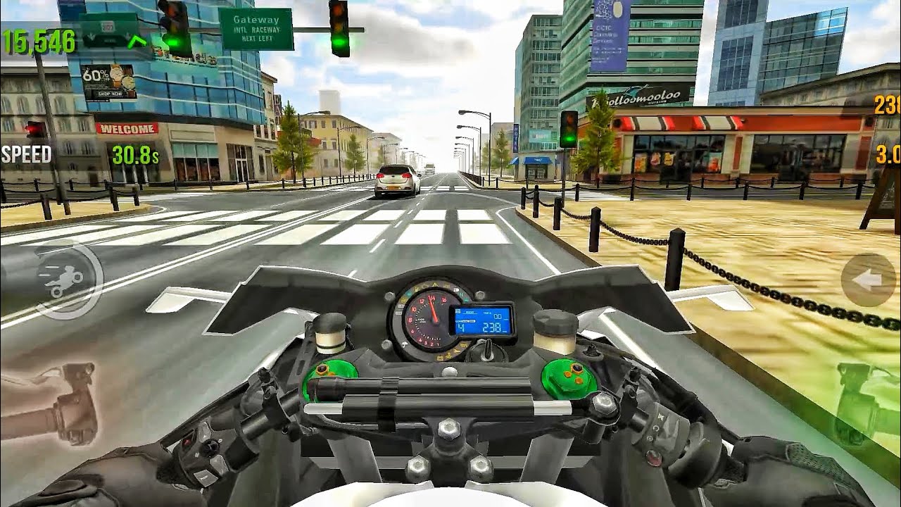 Traffic Rider - ( White Colour KWS RH2 Bike Ful Wheeling IN CITY 💥🤯🥶 ) GAMEPLAY! 