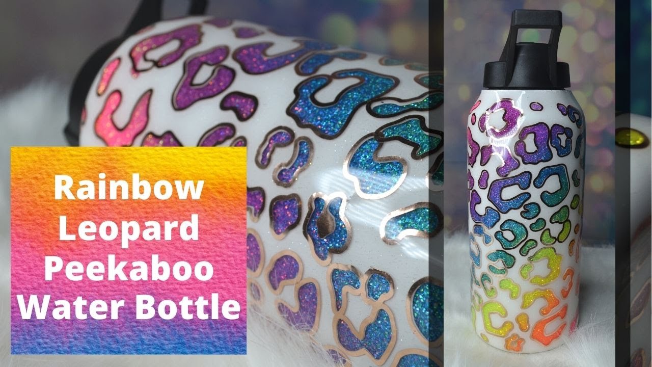 Бутылка для воды «Пикабу» с радужным леопардовым принтом