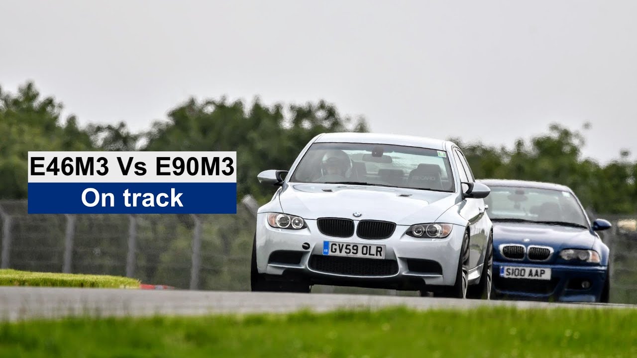 E46 M3 versus E90 M3 on track at Donington Park