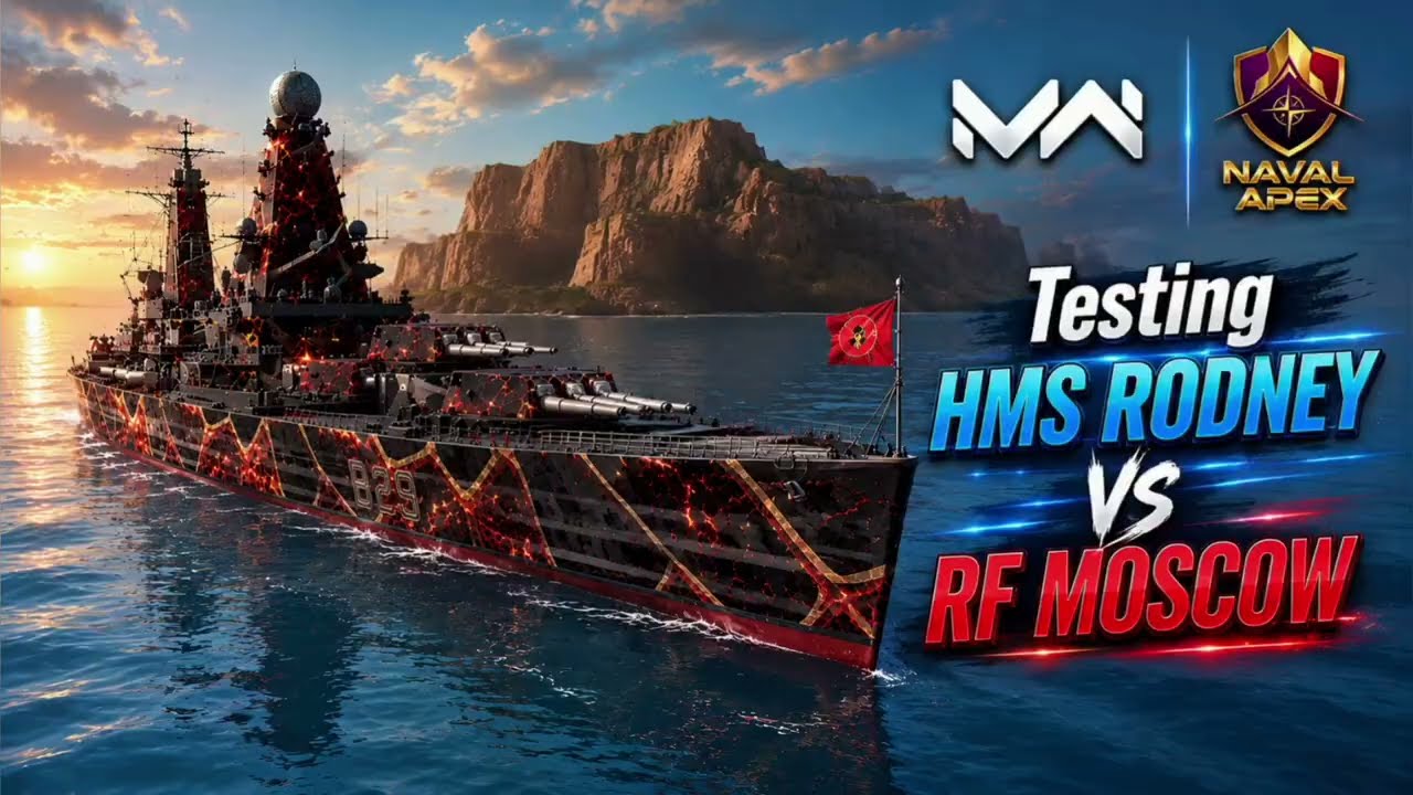 Testing HMS RODNEY VS RF MOSCOW #modernwarships #navalapexmw #MW #navalcombat #artstorm #viral 