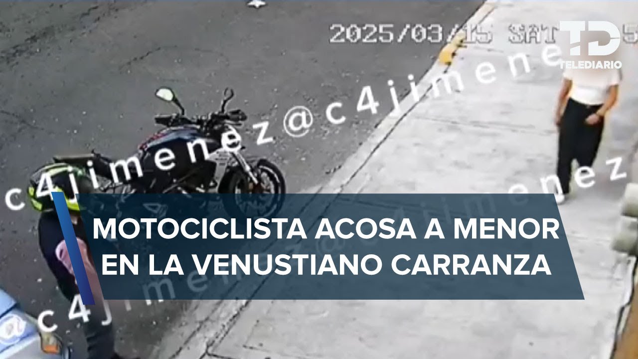 Motociclista acosa a menor; fue captado mientras se hacía tocamientos en la Venustiano Carranza