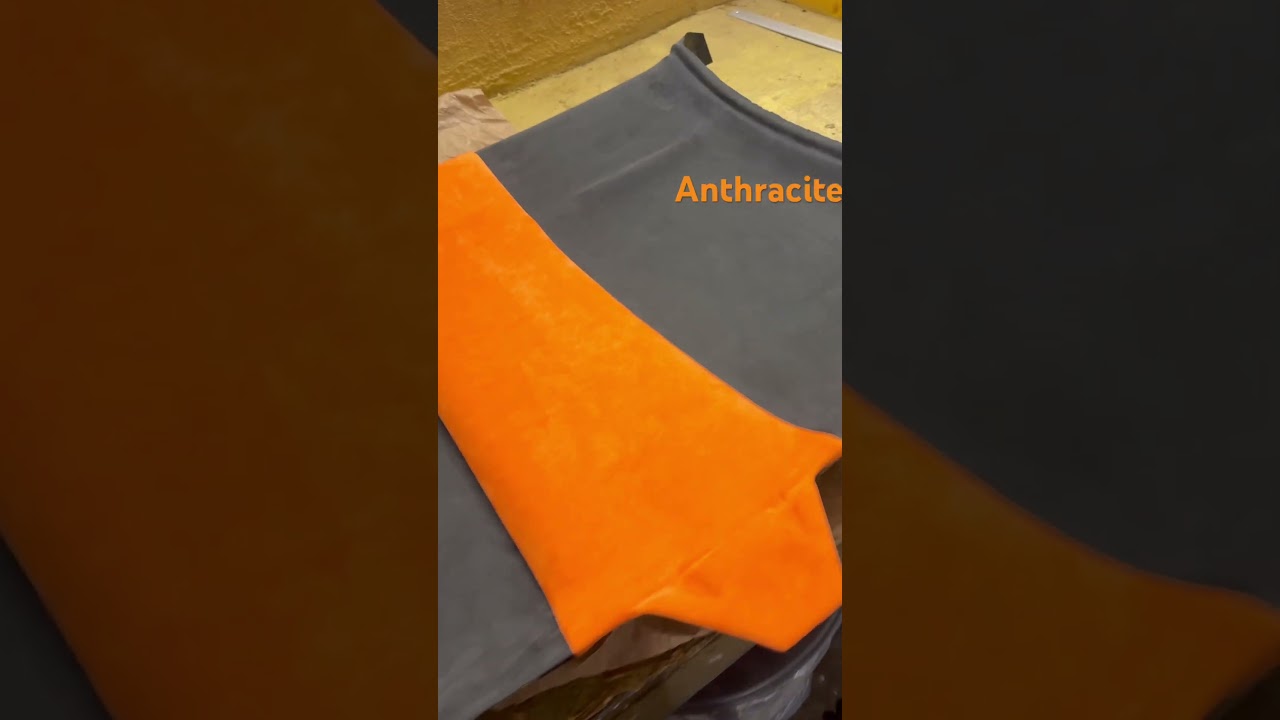 Mango and anthracite Alcantara headliner for the 