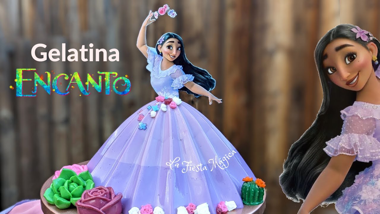 ¡Gelatina de ISABELA MADRIGAL de ENCANTO! 🌸🌵 Con gelatina de agua por dentro #RicayFácil