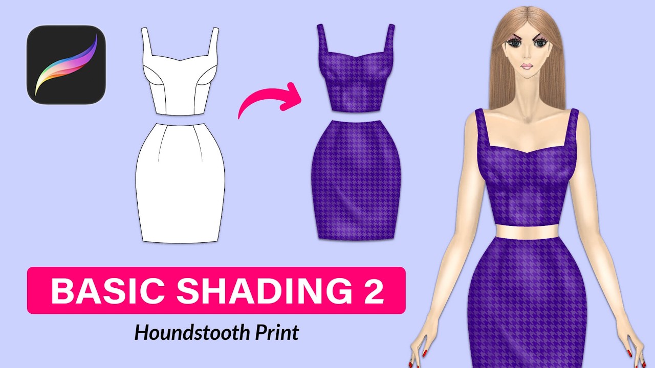 Procreate Beginner Fashion Illustration Part 2: Houndstooth & Shading