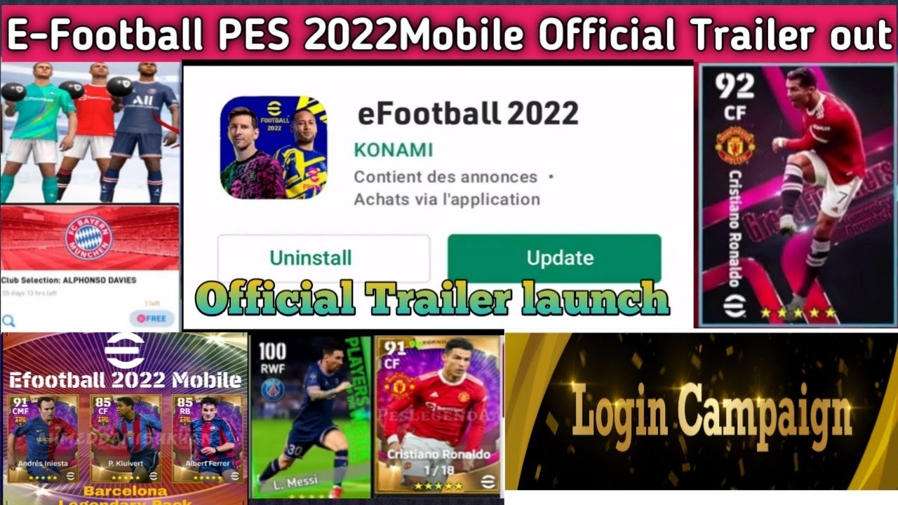 E-Football PES 2022 Mobile Official Trailer| Gameplay Mode & Legendary Players|