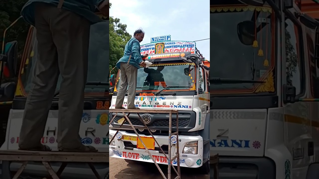 New Bharat Benz truck bodybuilding work at Vijayawada Autonagar #bharatbenz #shorts #truck #viral.