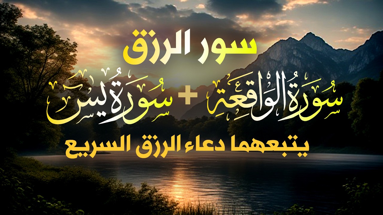 شغلها بنية الرزق، 🎧 سورة يس والواقعة يتبعهما دعاء الرزق والبركة، بإذن الله. 💐🌻