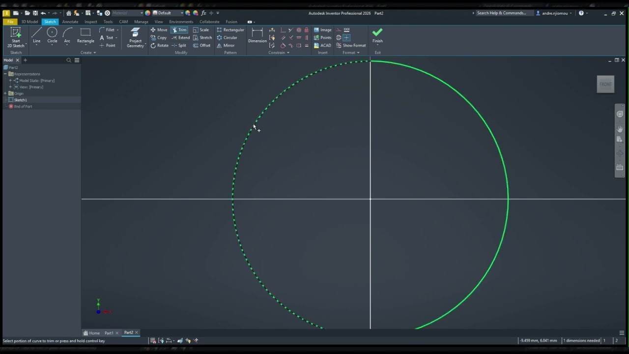 HOW TO DESIGN A SEMI-SPHERE ON AUTOCAD INVENTOR 2026?