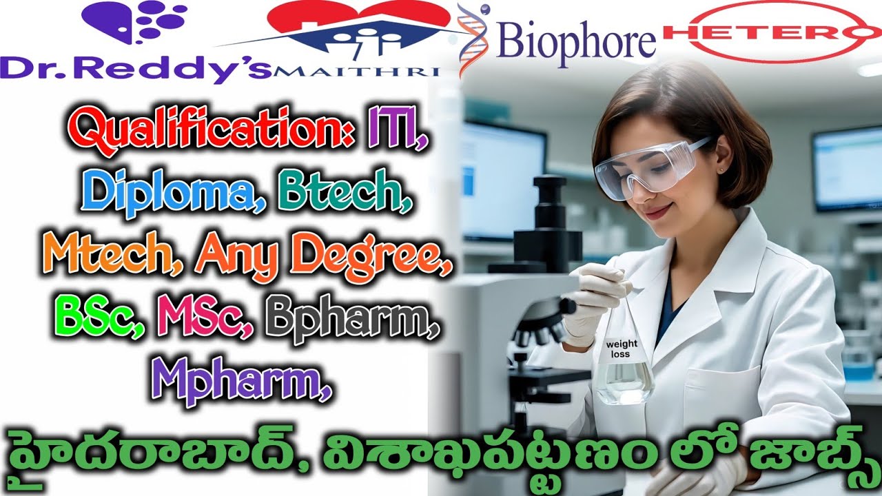 Dr REDDYS JOBS | PHARMA JOBS TELUGU | JOBS IN VIZAG, HYD | LEARN UPDATE 2026