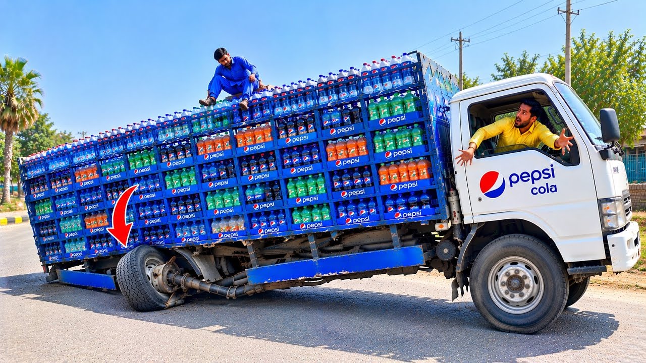 🔥 Overloaded Pakistani Pepsi Truck WRECKED! Axle Broke & Drum Bent | Emergency Repair 😱