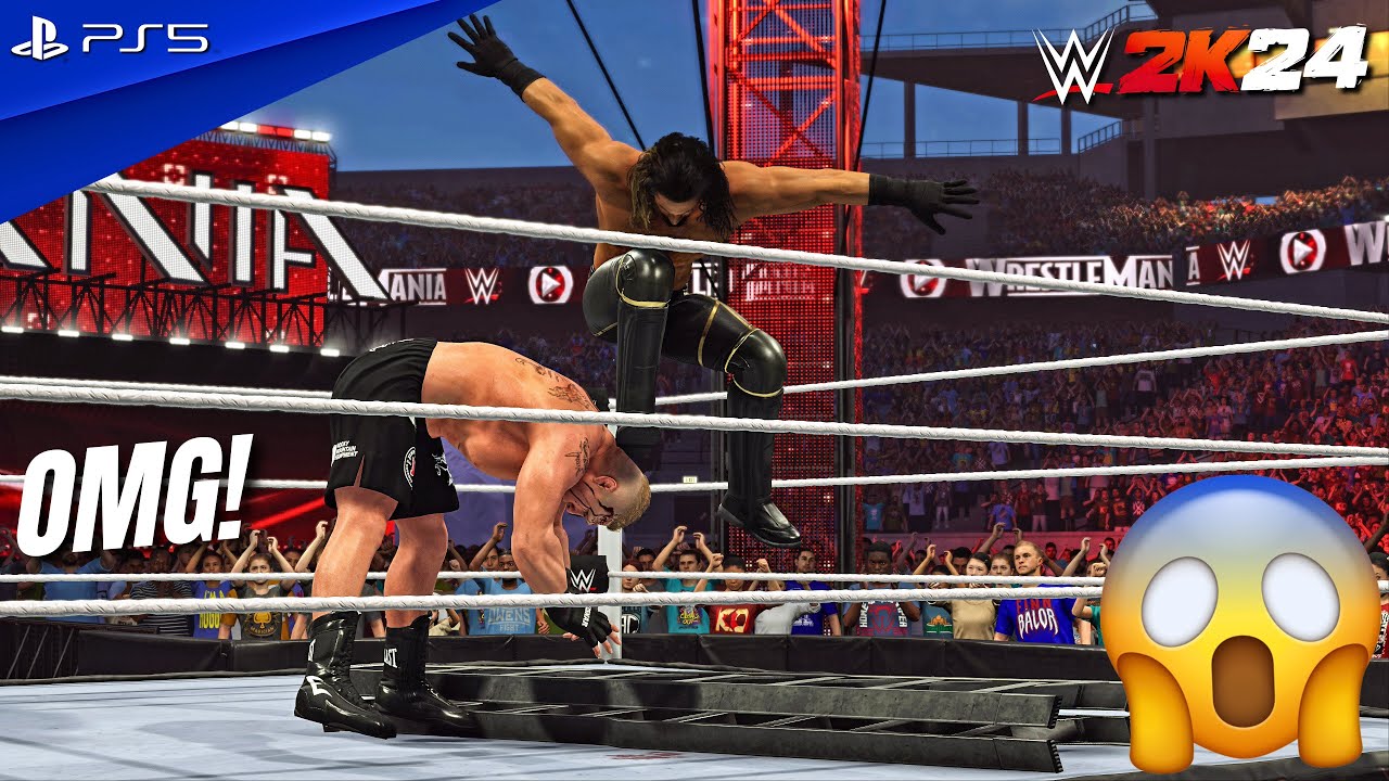 WWE 2K24 — Сет Роллинс против Брока Леснара — матч за чемпионство WWE на WrestleMania 31 | PS5™ [...