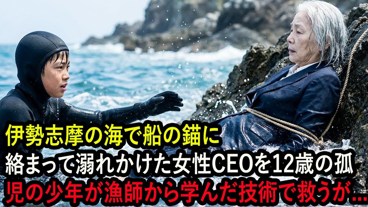 伊勢志摩の海で船の錨に絡まって溺れかけた女性CEOを12歳の孤児の少年が漁師から学んだ技術で救うが   ｜運命の糸｜オーディオブック