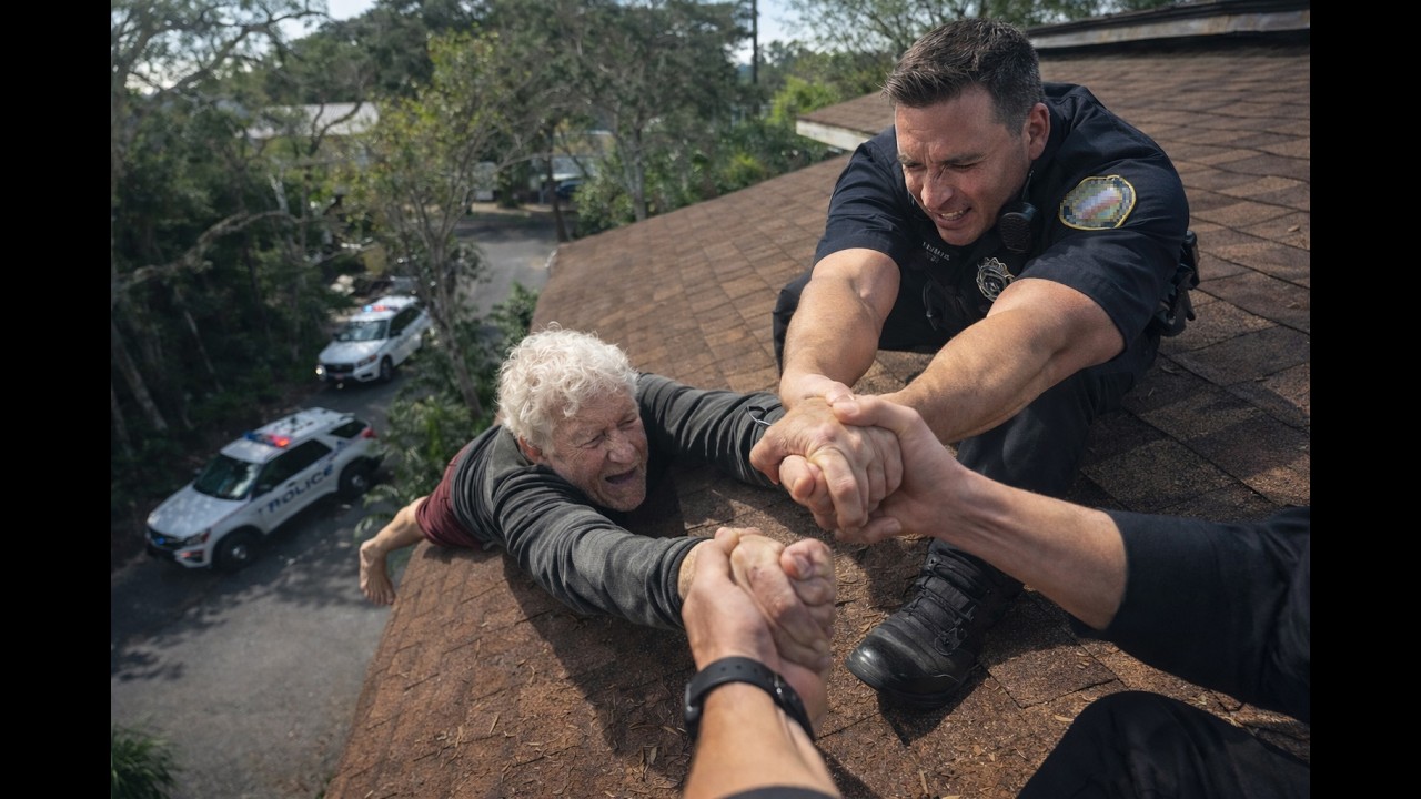 BodyCam - DRAMATIC ROOF RESCUE  Tampa Police Save Man Hanging 3 Stories Up! 😱