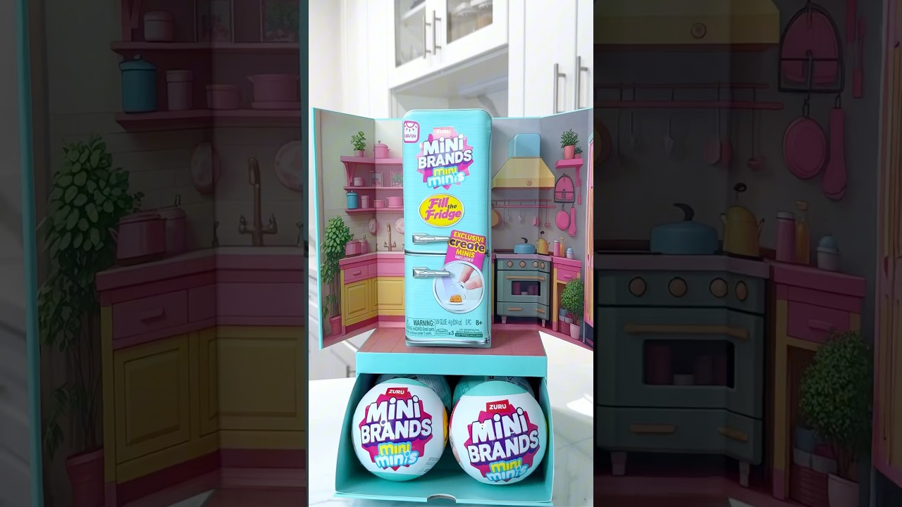 Mini Fridge Restock 🩵 #minibrands #minis #asmr #satisfying #preppy #minifood #toys #blindbox #cute