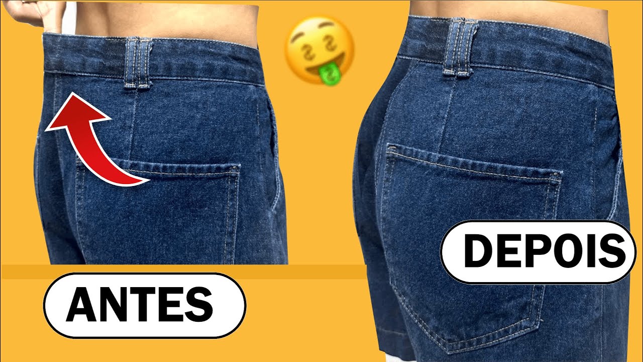 Como Apertar Cos de Calça ou Bermuda Jeans SEM FAZER PENCE