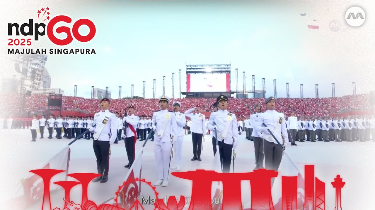 The Singapore National Anthem, State Flag Flypast & Bomb Burst manoeuvre! | National Day Parade 2025