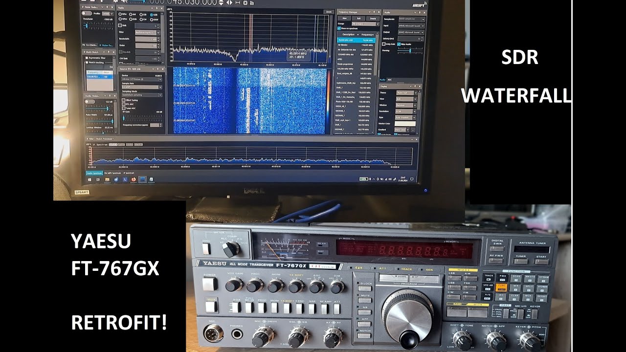 Yaesu FT-767GX IF to SDR Waterfall adapter retrofit in old radio