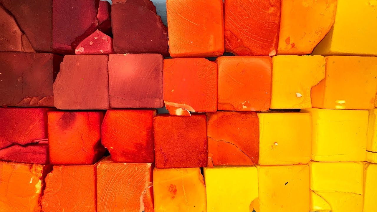 **SPED UP** 36 Red to Yellow Dyed Gym Chalk Blocks