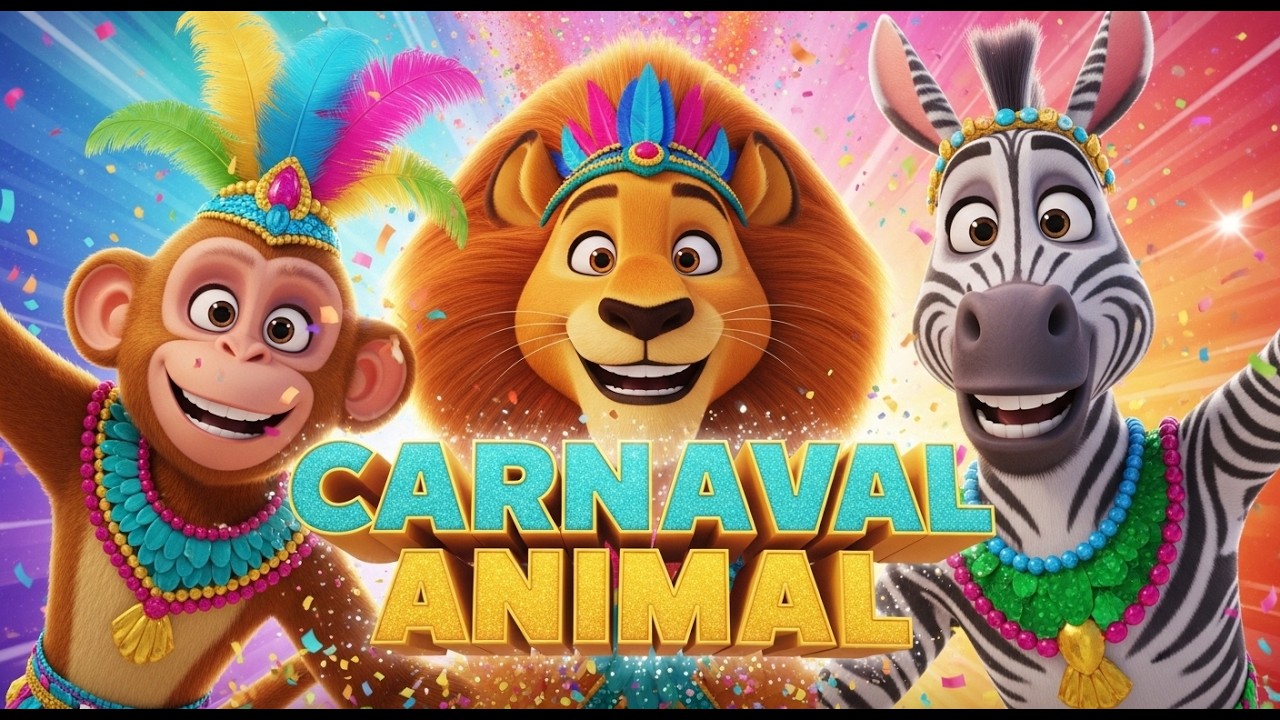 Carnaval Animal 🎉 Dançando na Avenida | Marchinha de Carnaval Infantil Animada