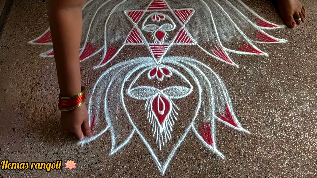 தாமரை விளக்கு கோலம் 🪷 Thamarai Star deepam rangoli | Louts rangoli #rangoli #tranding #hemasrangoli