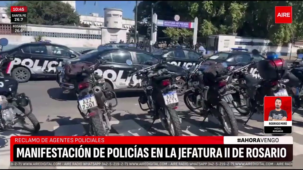 PROTESTA POLICIAL en Rosario: malestar salarial, patrulleros parados y diálogo roto con el Gobierno