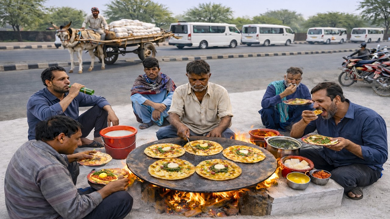 HIGHWAY STREET DHABA SERVING AMAZING DESI NASHTA 😍 TRAVELERS LOVE THIS CHEAP BREAKFAST COLLECTION