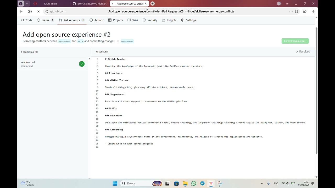 resolve merge conflicts