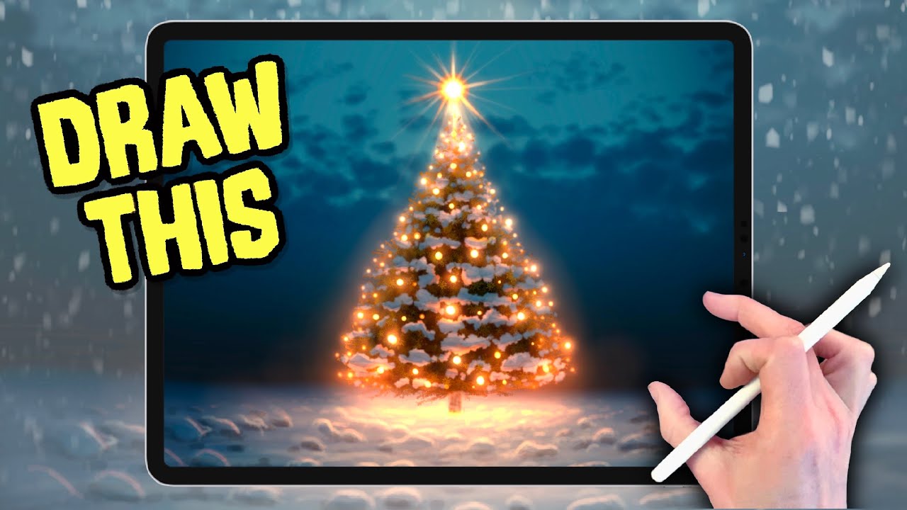 CHRISTMAS TREE Drawing Tutorial in PROCREATE