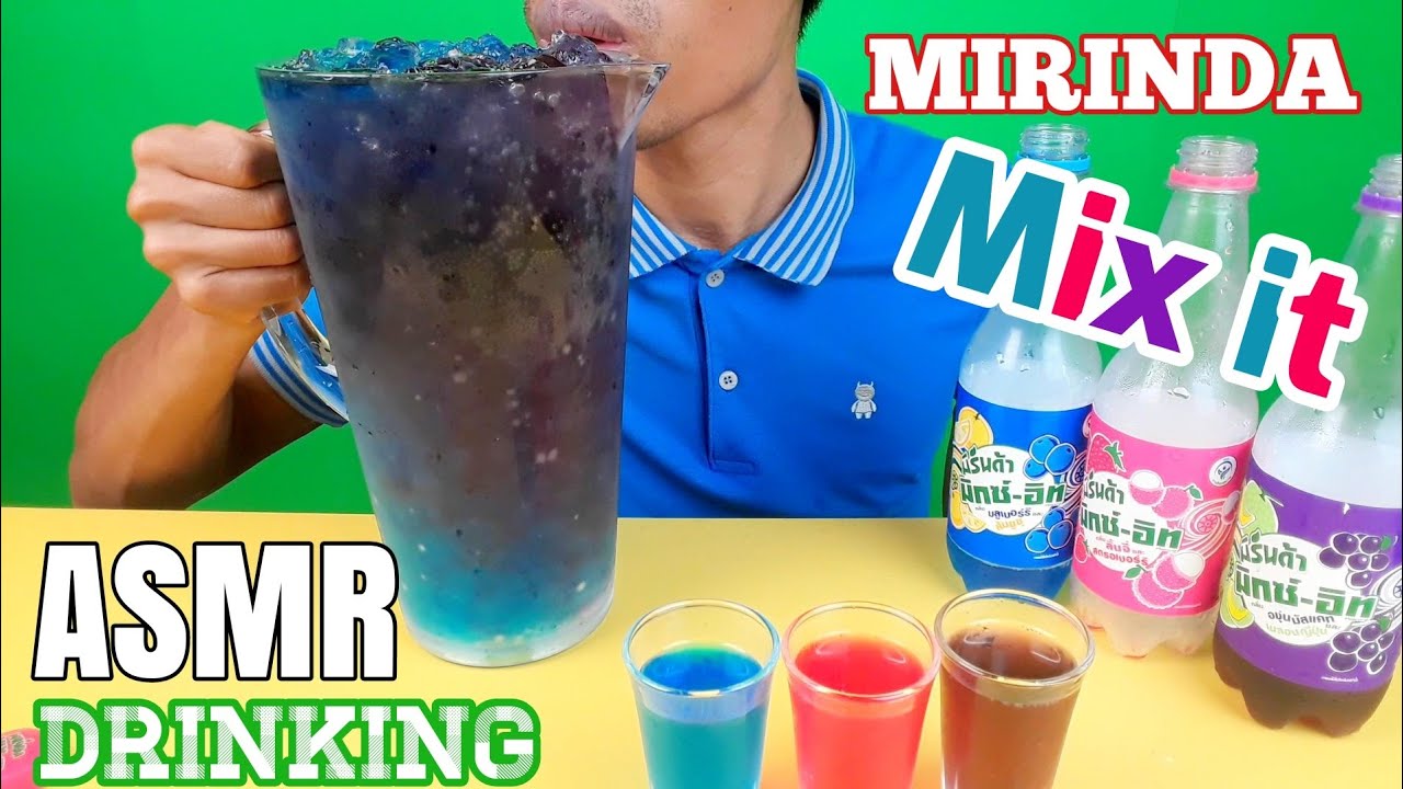 ASMR Drinking Soda Mirinda Mix it Big Glass | Challenge | EP.25 I BoonTube