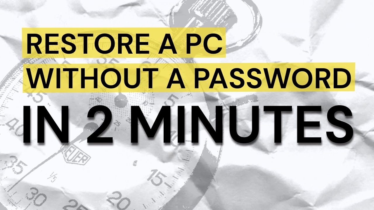 How To Restore a PC Without Logging In