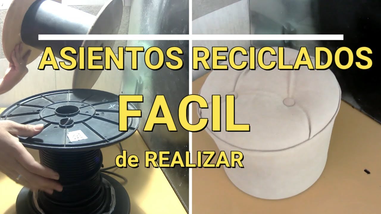como hacer un puff con una bobina de cable