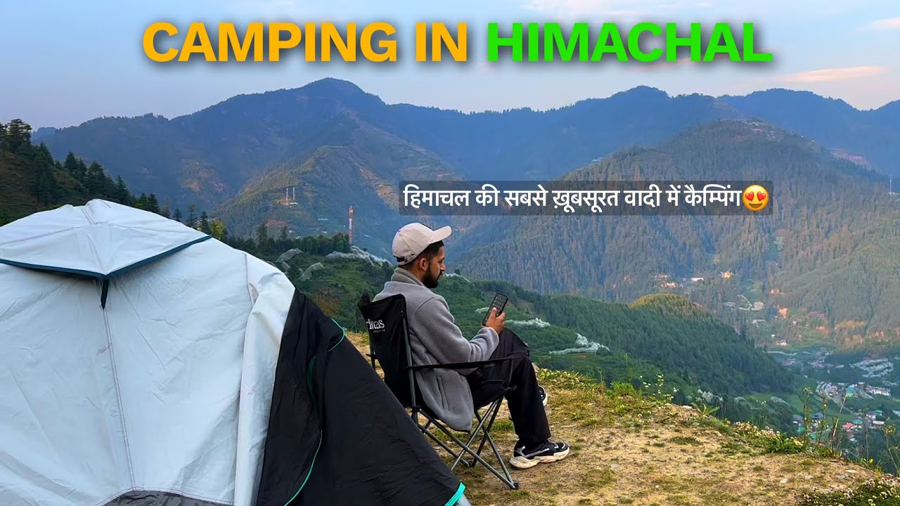 SOLO CAMPING IN A BEAUTIFUL VALLEY OF HIMACHAL PRADESH - NATURE ASMR - CAMPING IN INDIA