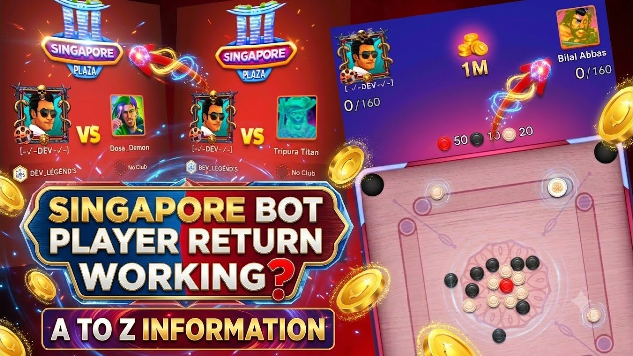 1M+ Bot Players Return to the Singapore Table! 😱 | Dev Gamer 2.0 #carrompool