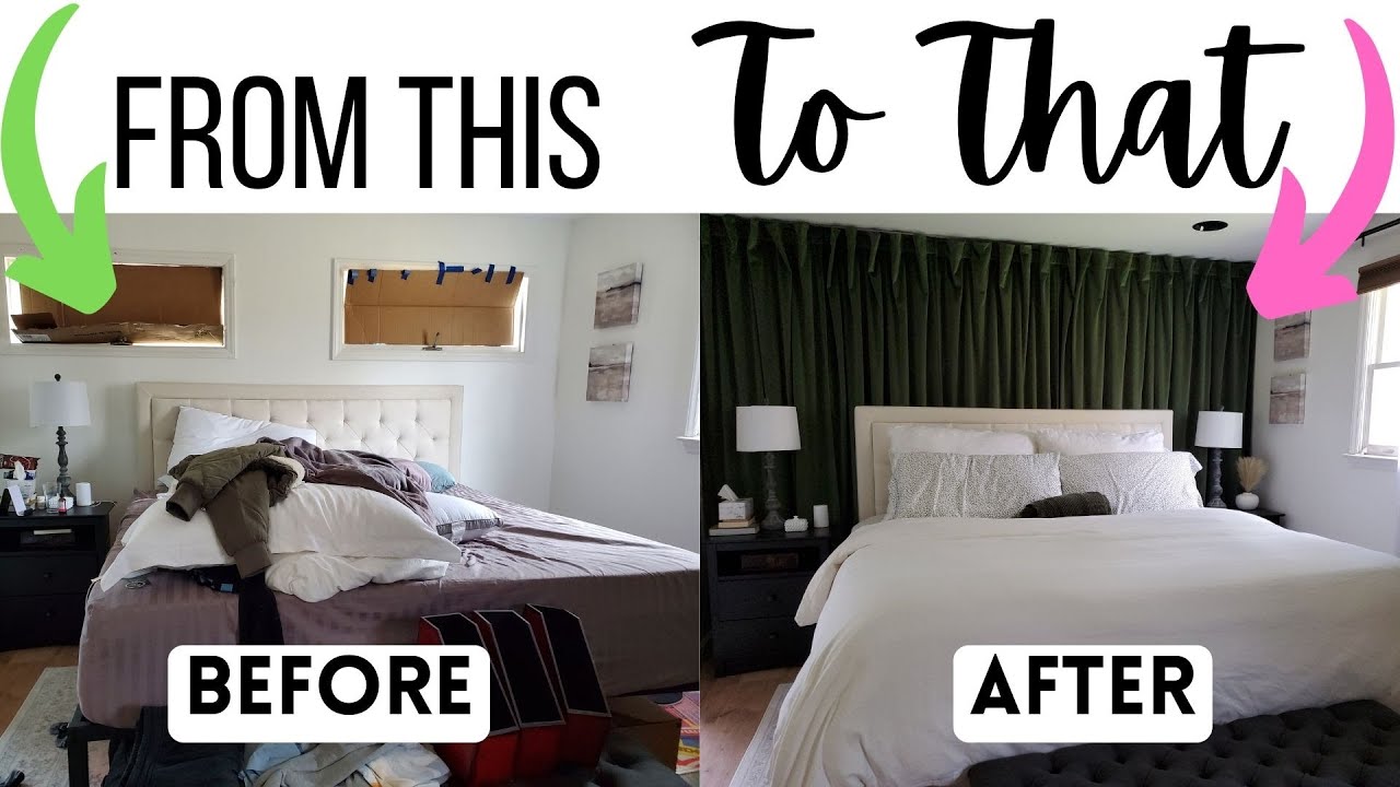 Curtain Wall Makeover Hide My Ugly Windows | Bedroom DIY | Project