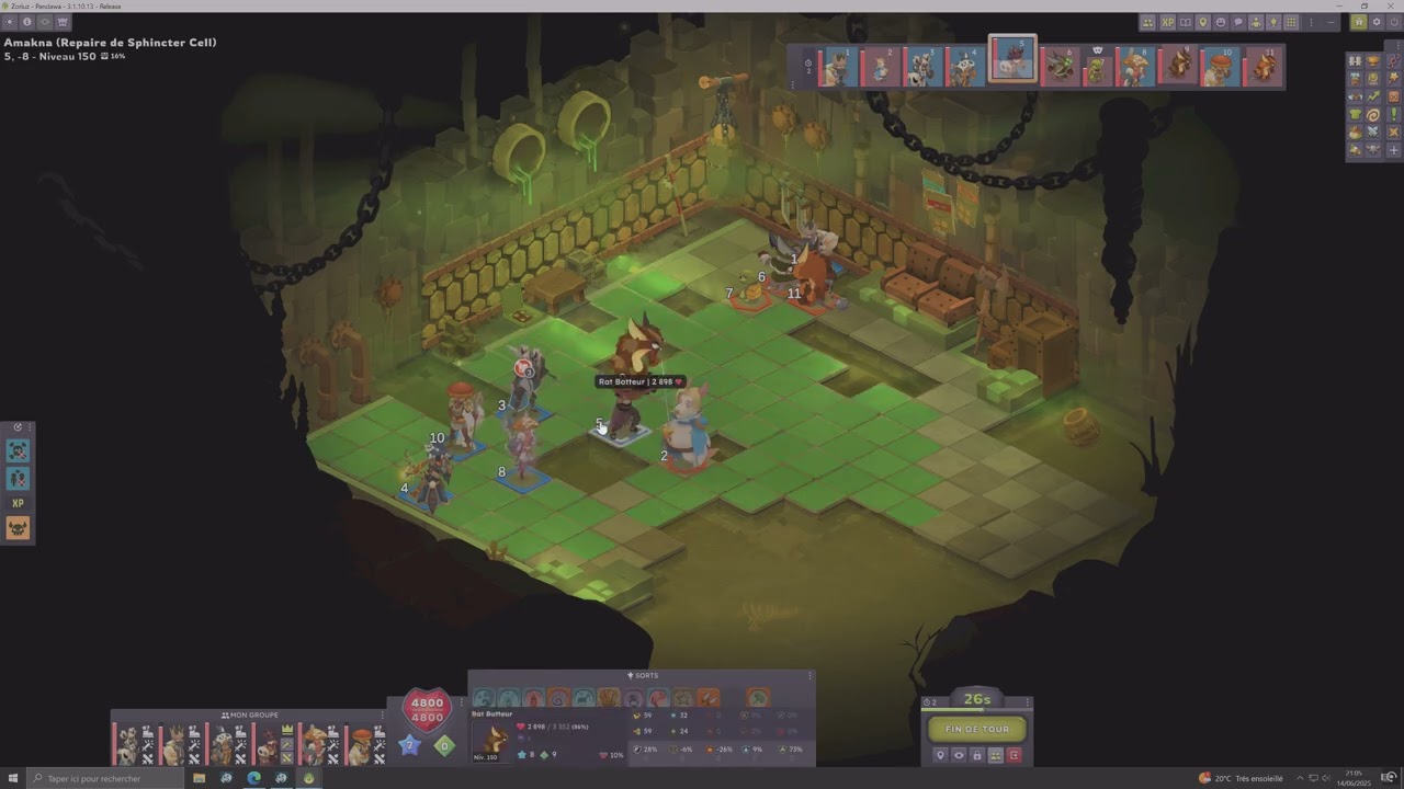 (Dofus3) Donjon 150 : Repaire de Sphincter Cell ( Succès Spécial / Pizwa Quatre Couleurs )