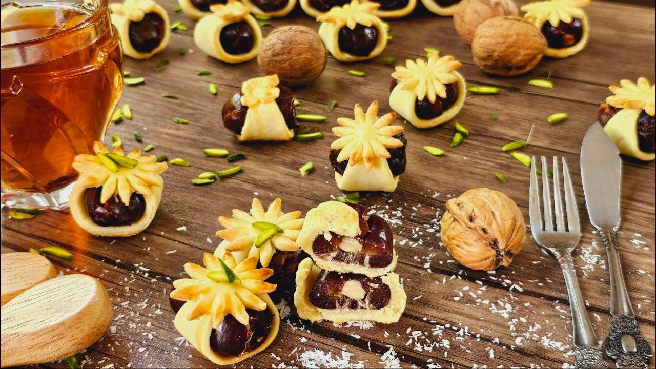 آسونترین خرما پیچ مجلسی✅️👌 فوق‌العاده ساده و شیک و مجلسی 😊 مناسب مراسم🥰 date roll