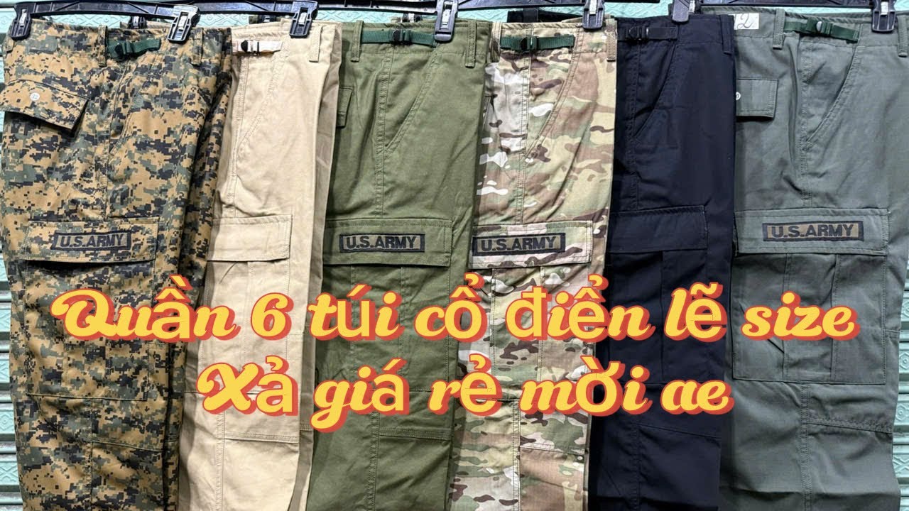 [4-2-26]Quần 6 túi hộp Thái lẽ size xã giá rẻ mời ae